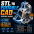 convert stl to solidworks step or editable 3d cad model