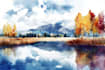 paint landscapes in watercolor