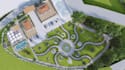 visualize propose landscape design, site layout 3d renders, garden terrain model