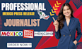 write and distribute your press release to technical mexico media outlets
