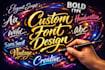 create, design custom fonts, typeface, in otf, ttf custom fonts, woff formats