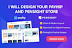 create a payhip online store, payhip website, and pensight store design