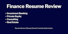 review and improve your finance internship resume