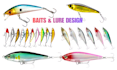 design custom 3d fish lure prototype cad fishing lure for cnc lure casting mold