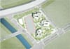 turn 2d master plan to 3d landscape rendering, 3d site layout aerial view design
