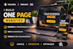 create professional modern and fully responsive one page website