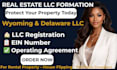 do llc registration and ein for real estate investors in wyoming and delaware