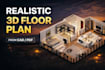 create a realistic 3d floor plan