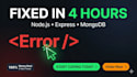 fix your node js error or mongodb database crash quickly