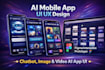 create futuristic ai app UI UX design in figma for ios and android