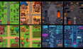 do pixel art tileset, top down pixel map tileset, indie game, game assets, props