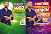 create modern logo and clickable youtube thumbnails