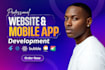 develop a website, web app, mobile app, ios or android app using flutter