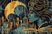 create artistic linocut illustration