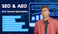 do on page off page and technical SEO with aeo optimization