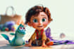 create images inspired by disney pixar style
