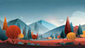 draw a flat vector landscape illustration