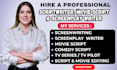 write screenplay, scriptwriting, movie tv film script and comedy scriptwriter