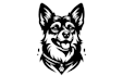 design a professional dog cartoon logo with copyright