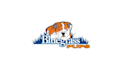design minimal blue grass dog animal logo
