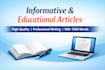 write high quality informative and educational articles