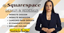 redesign squarespace website, build squarespace website, website design