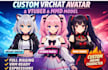 create vrchat avatar, vtuber anime model, mmd model with full rigging