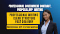 write professional government contract proposal and rfp response