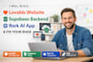 build lovable website, supabase backend, rork ai app and fix bugs, stripe api