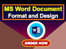 create, edit, format and design ms word document, word template
