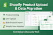 upload products and do shopify data migration via CSV