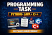programming tasks  python, java and cpp