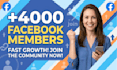 grow up 4,000 facebook members fast