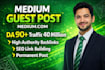 write and publish article on medium,com premium guest post for seo backlinks