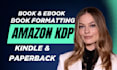 do KDP book formatting, ebook formatting, paperback formatting, amazon KDP
