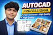do 2d autocad drawing