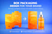 do modern box packaging design with dieline and 3d mockup
