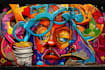 create graffiti illustration, album cover, merchandise, logo