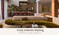 create a cozy interior design mood board and styling plan