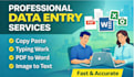 fast and accurate data entry, copy paste and typing work
