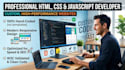create responsive HTML CSS javascript website with modern UI design