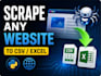 do web scraping and data extraction to CSV excel json