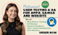 do user testing, manual app game testing, and review website provide QA review