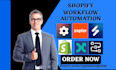 setup shopify store workflow automation zapier synctrack mechanic syncx react