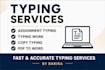 do assignment typing and PDF to word conversion