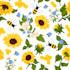 design sunflower pattern, textile prints, floral patterns