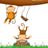 cute monkey swing cartoon png
