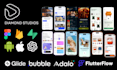 mobile app development flutterflow glide bubble io fintech flutter app developer