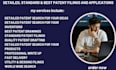 do patent research, drawings, drafting, filings and application