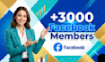 grow up 3000 facebook members fast